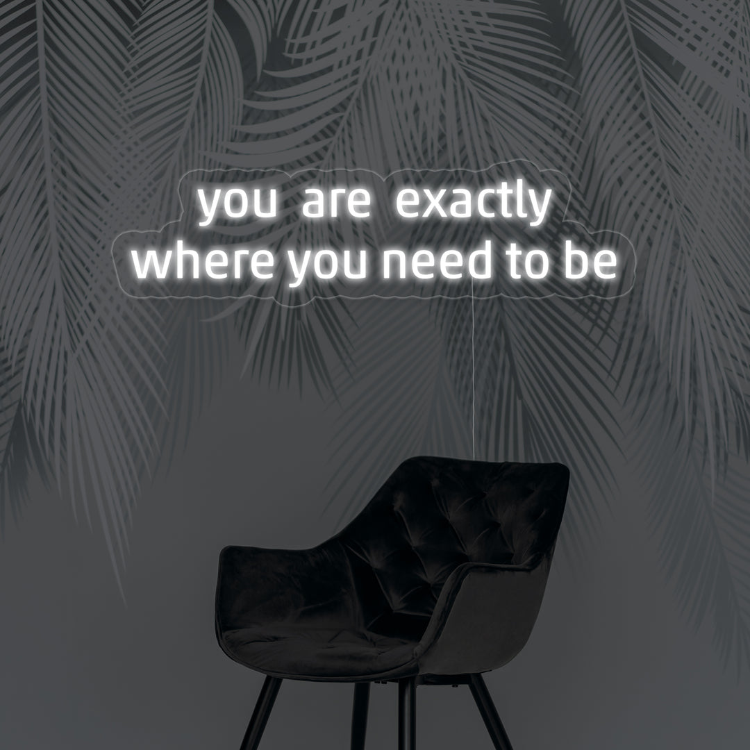 "You Are Exactly Where You Need To Be" Neon Verlichting