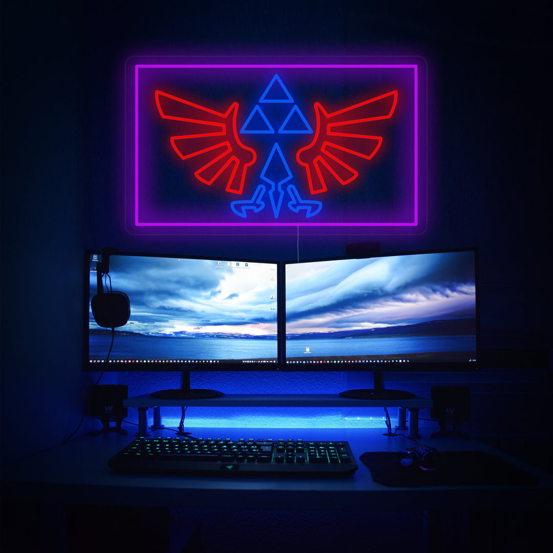 "Zelda Triforce Spelkamer" Neon Verlichting