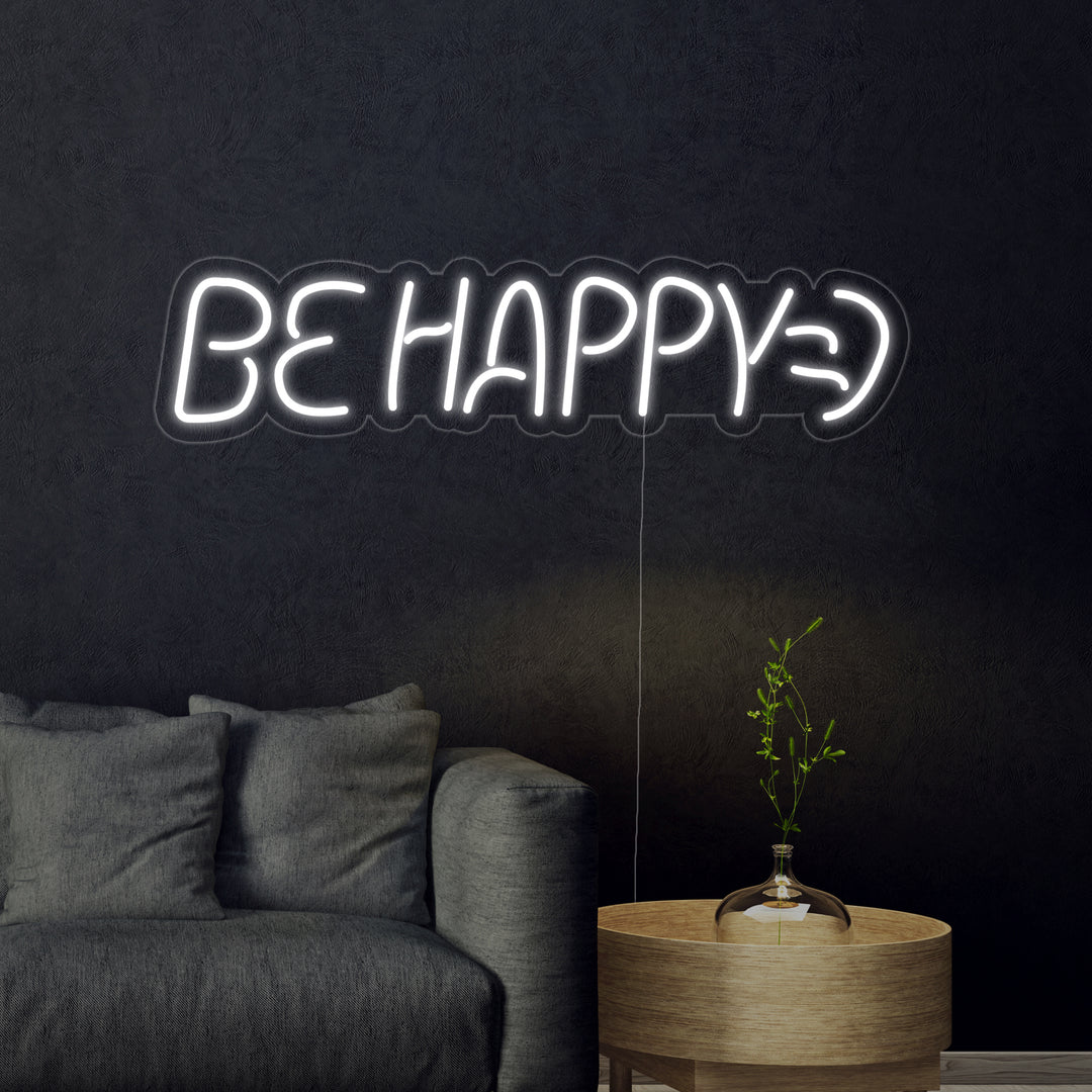 "Be Happy" Neon Verlichting