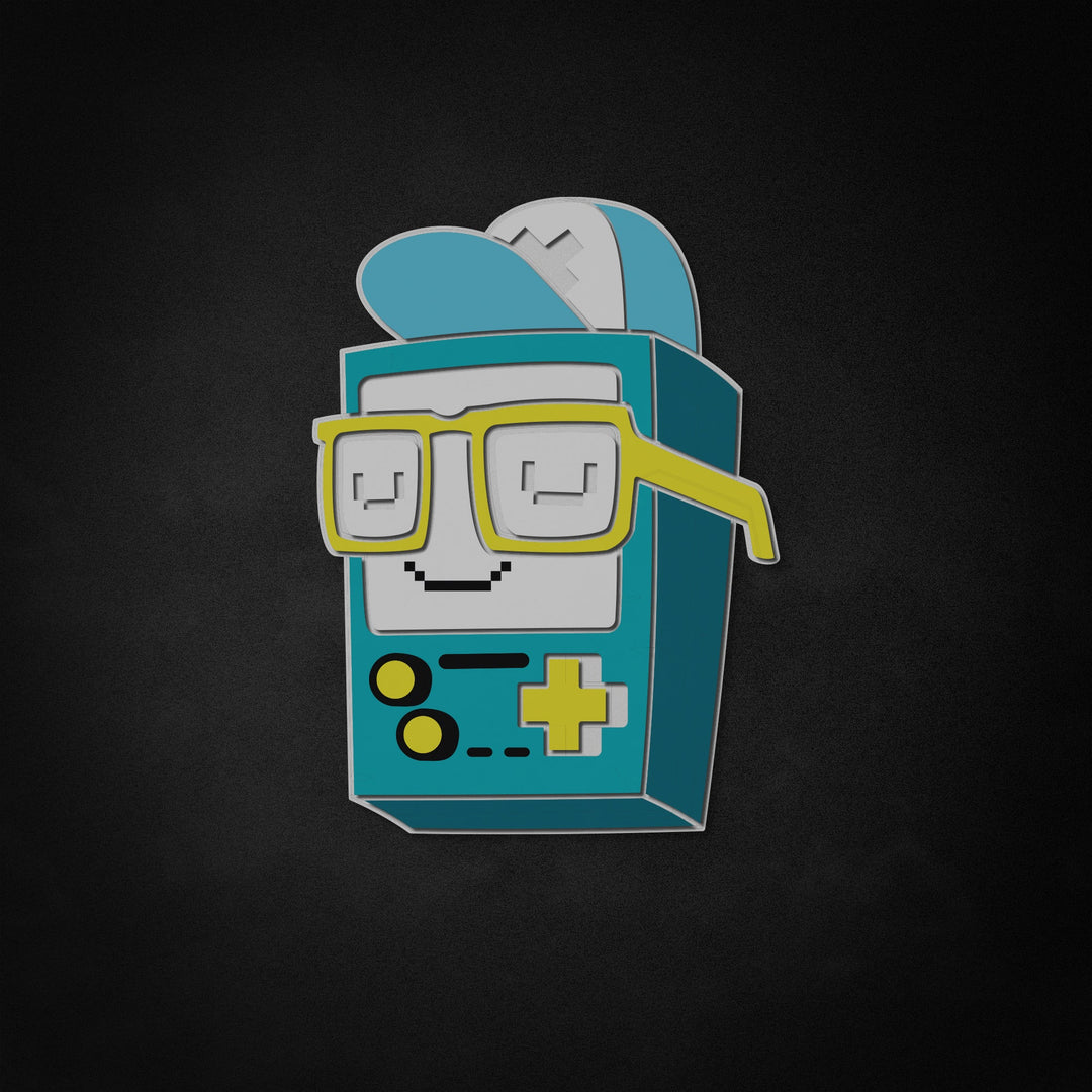 "Console Game-personage met een bril" Neon Like