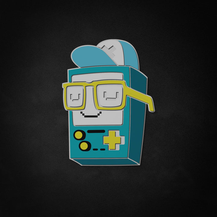 "Console Game-personage met een bril" Neon Like