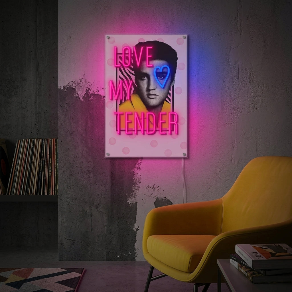 "Love Me Tender" Neonbord