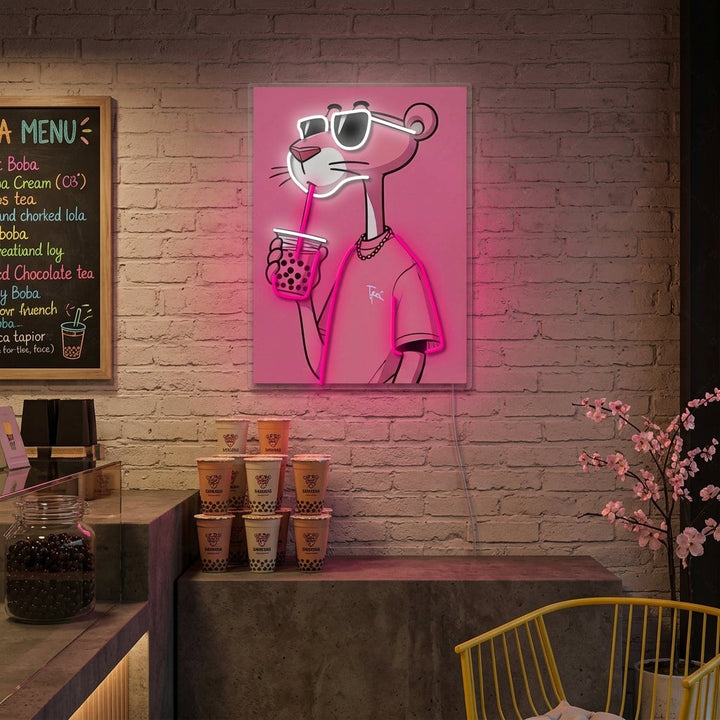 "Coole Panter Boba Vibes" Neonbord