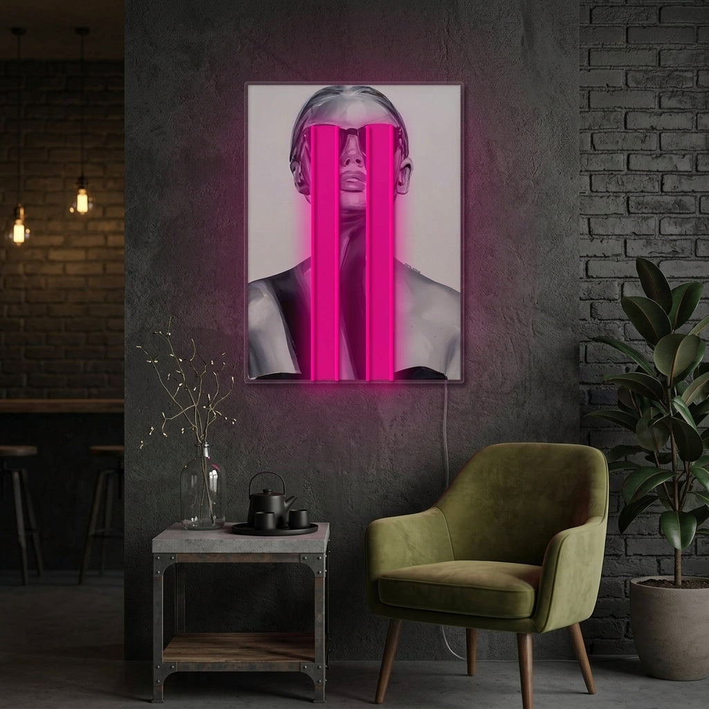 "Gemaskerde Muze" Neonbord