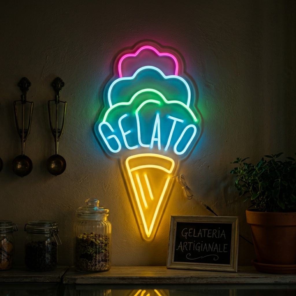 "Gelato, IJs" Neon Verlichting