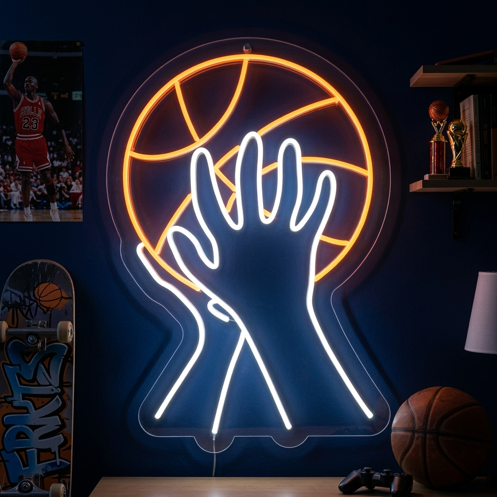 "Basketbal Schieten" Neon Verlichting