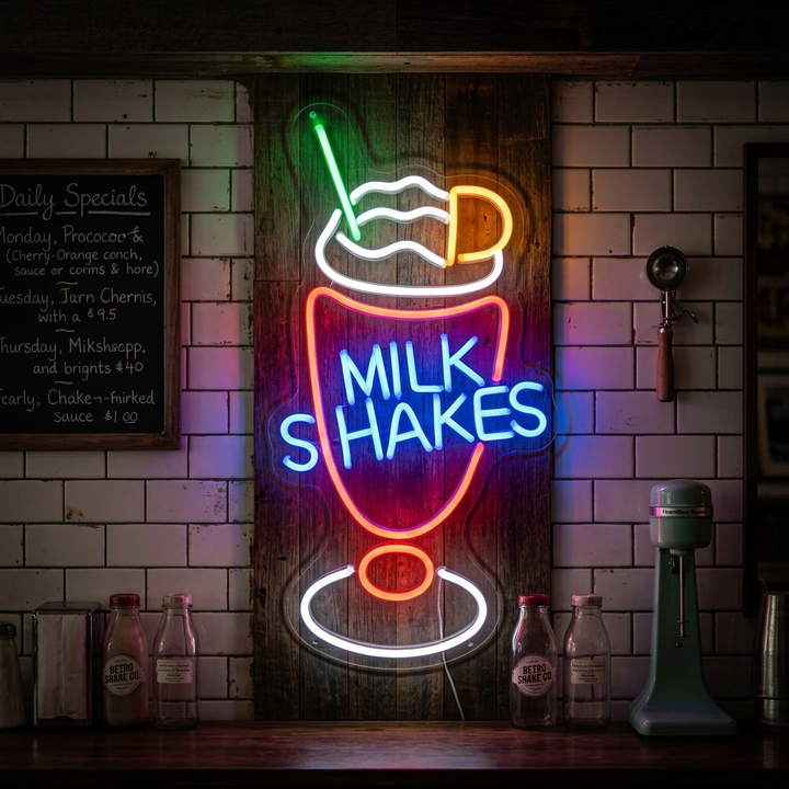 "Milk Shakes" Neon Verlichting
