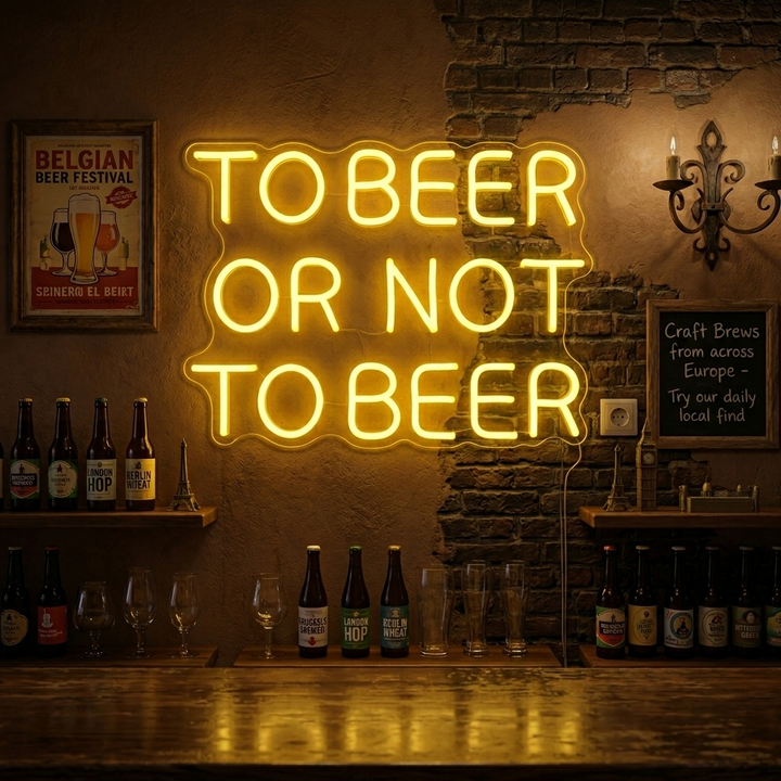 "Bierbar, To Beer Or Not To Beer" Neon Verlichting