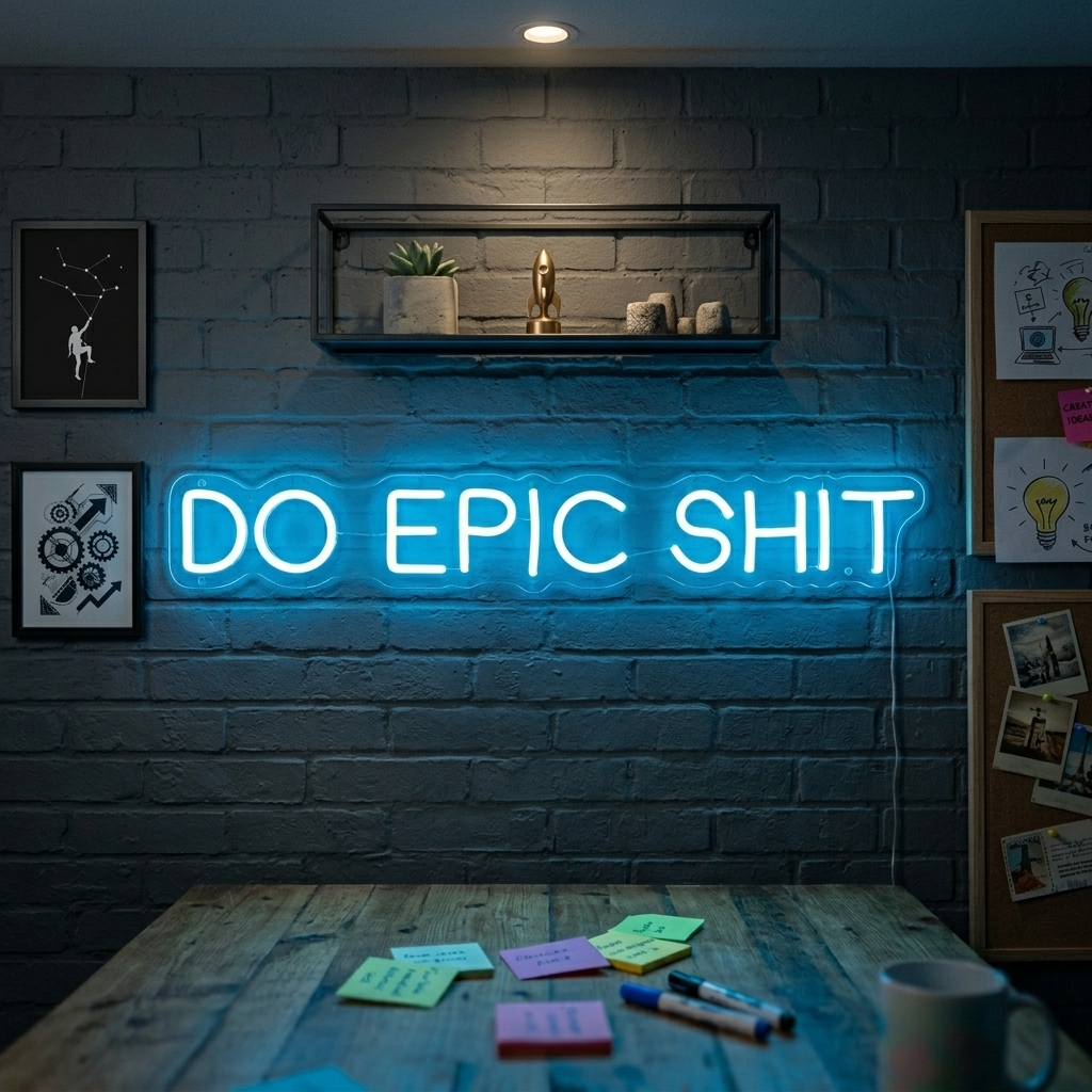 DO EPIC SHIT blauwe LED neon tekstbord