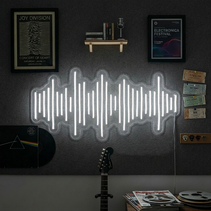 "Muziekgolven" Neon Verlichting