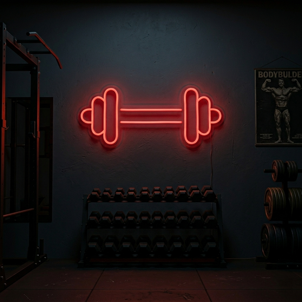 Rode halter LED neon wandlamp