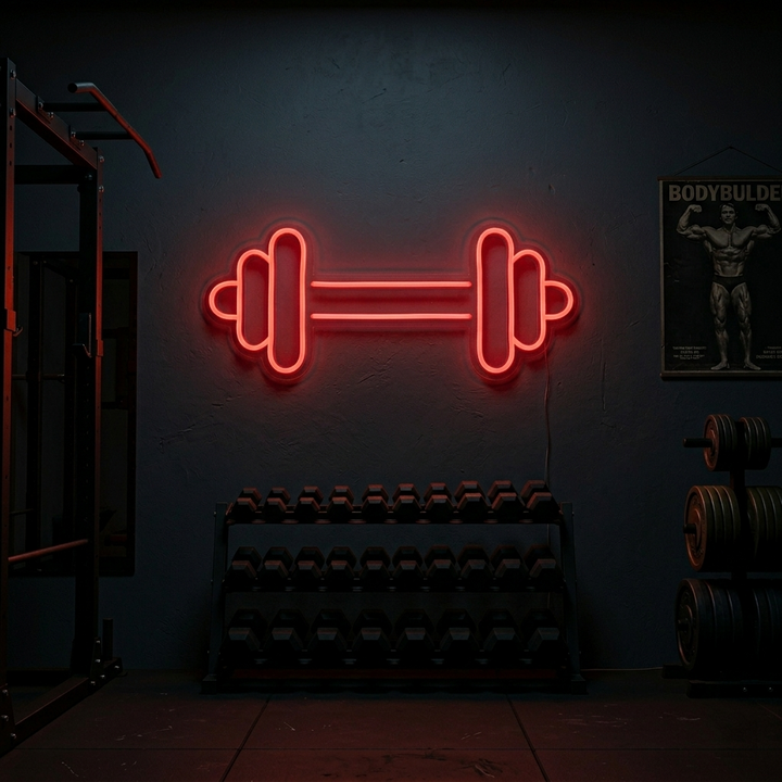 Rode halter LED neon wandlamp