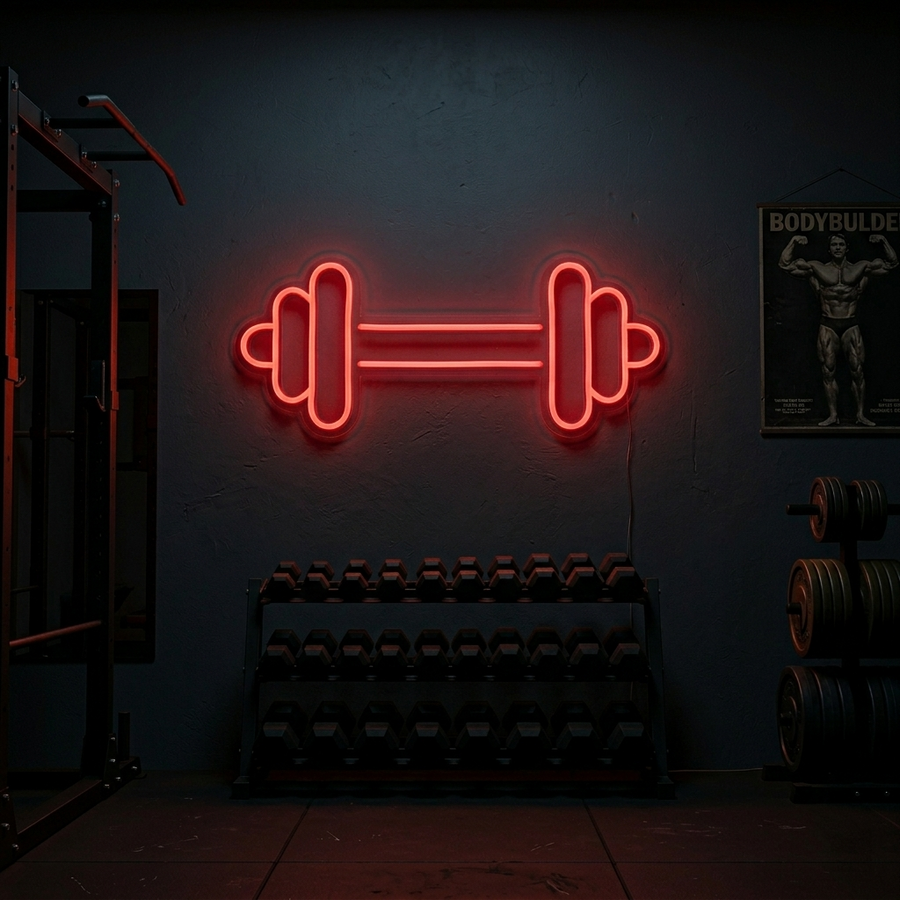 Rode halter LED neon wandlamp