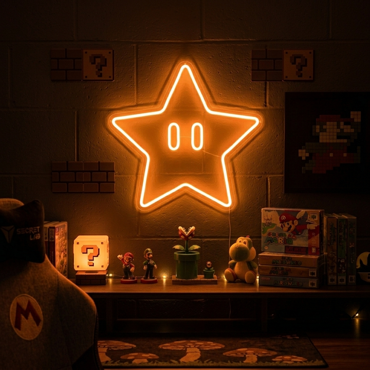 "Ster, Game Room Decor" Neon Verlichting
