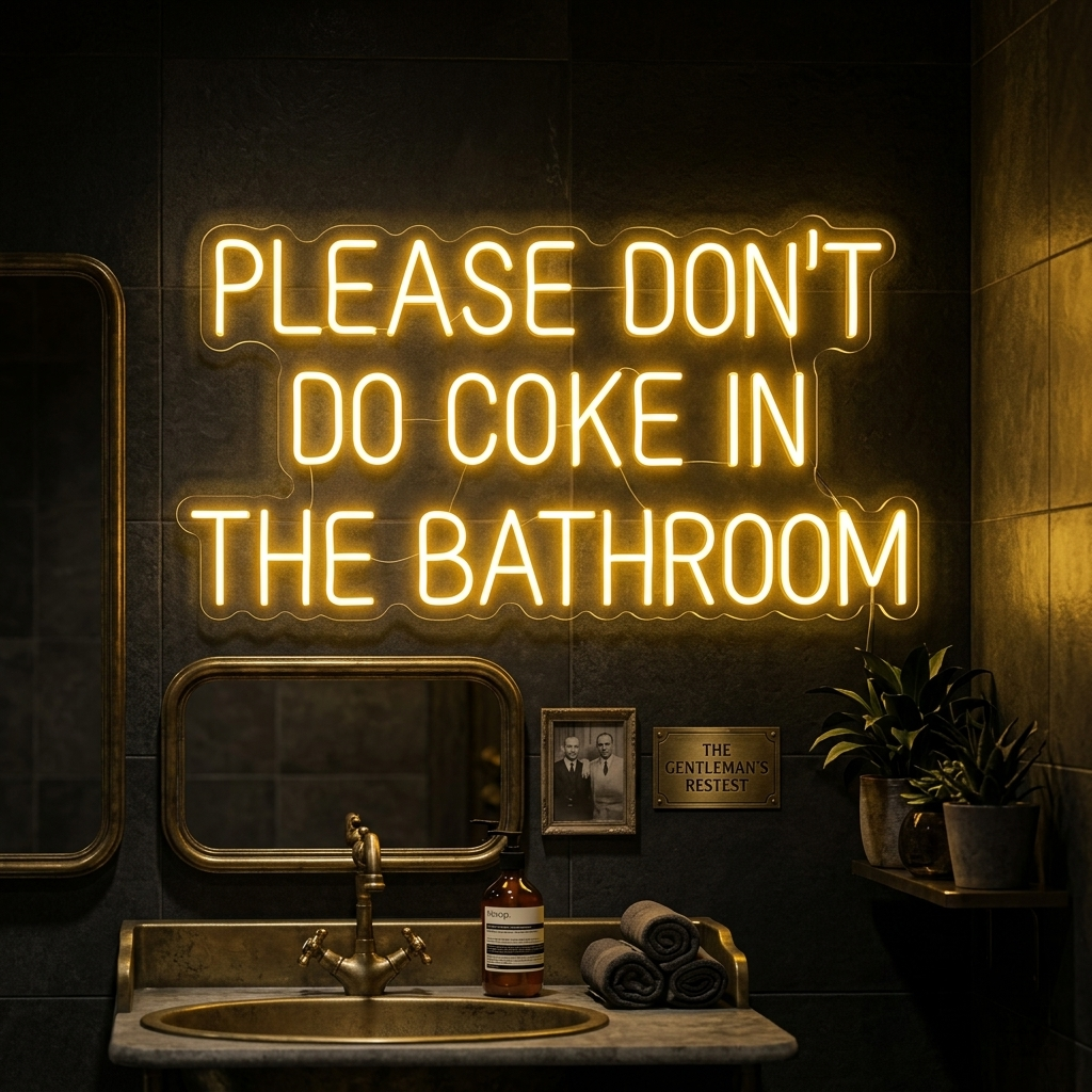 "Please Dont Do Coke in The Bathroom" Neon Verlichting