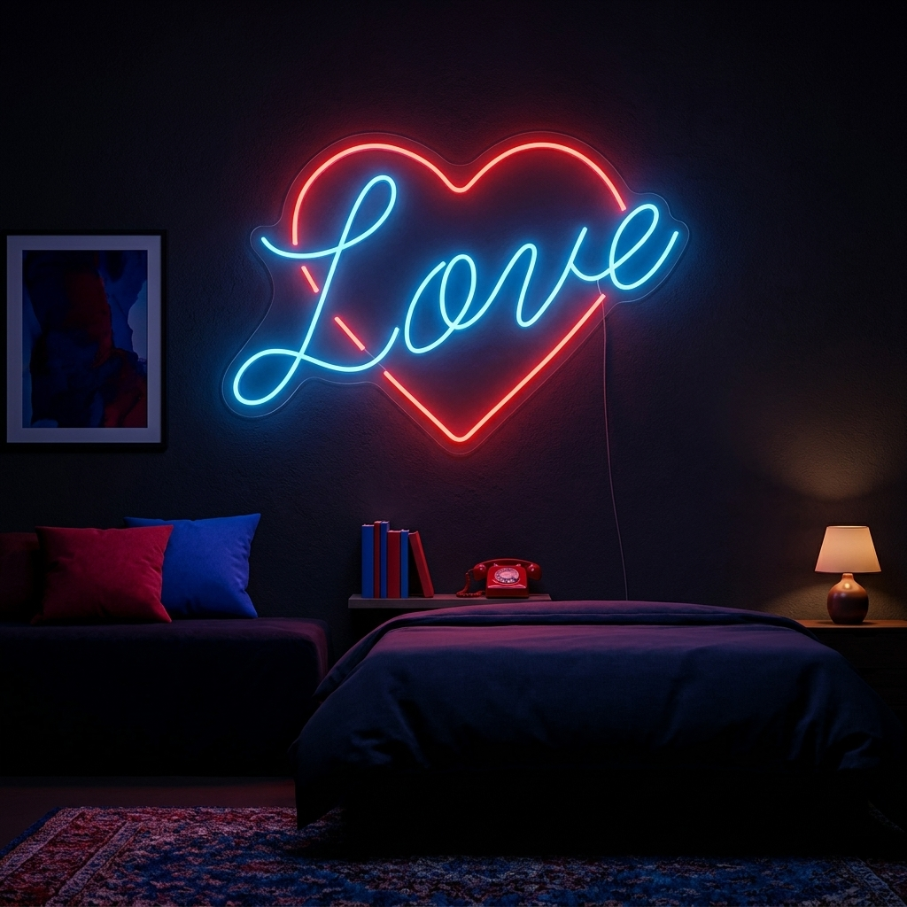 "Love, Hart" Neon Verlichting