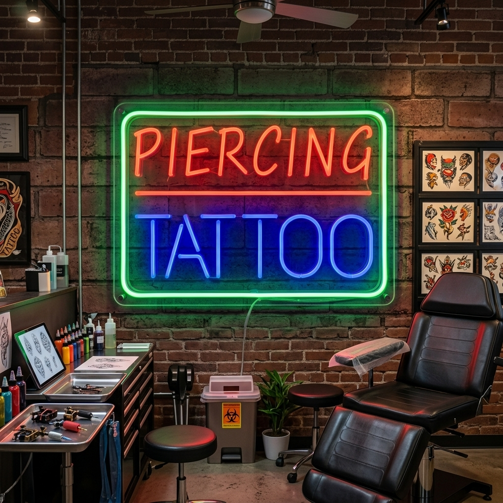 "Piercing Tattoo" Neon Verlichting