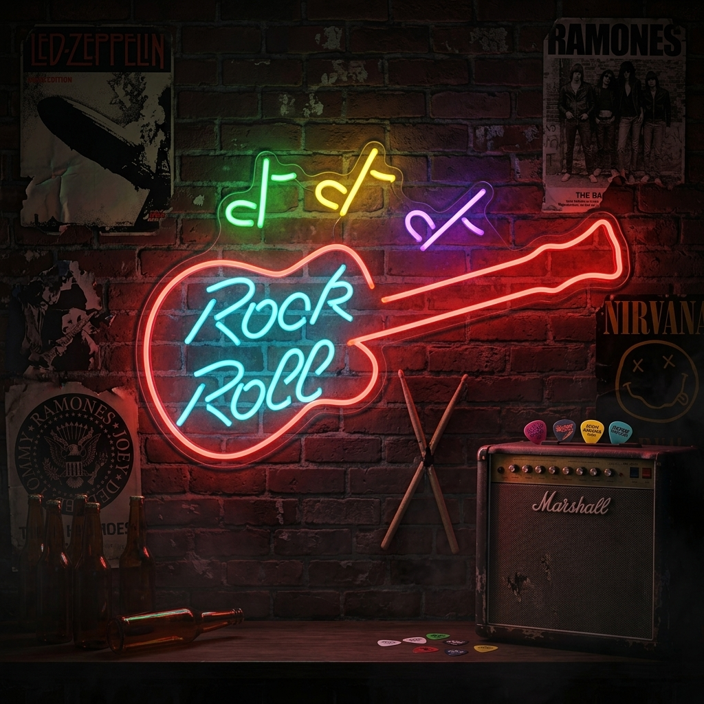 "Rock Roll" Neon Verlichting