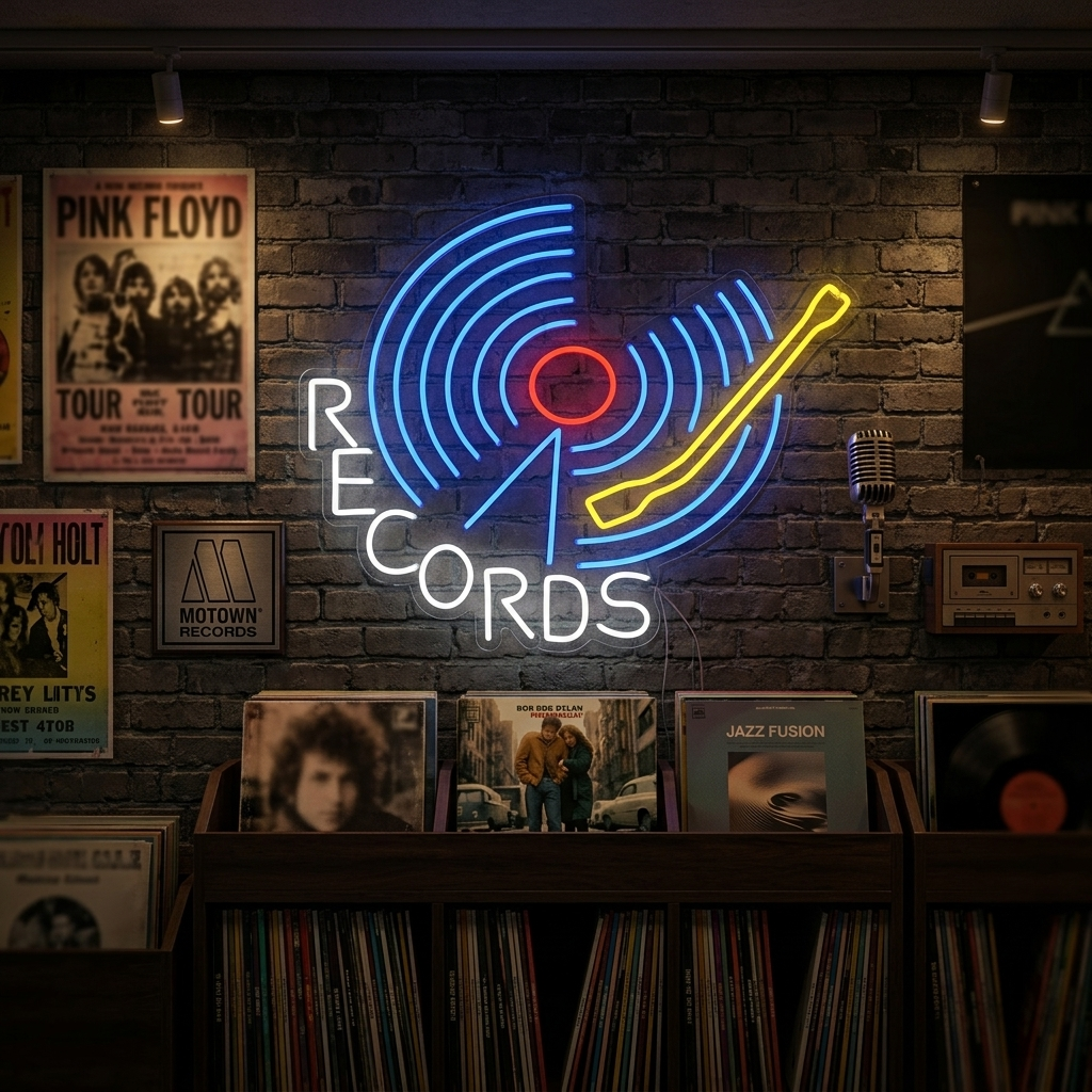"Records" Neon Verlichting
