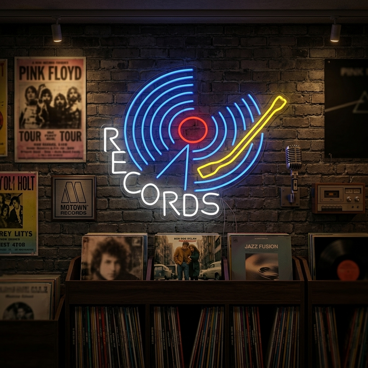 "Records" Neon Verlichting