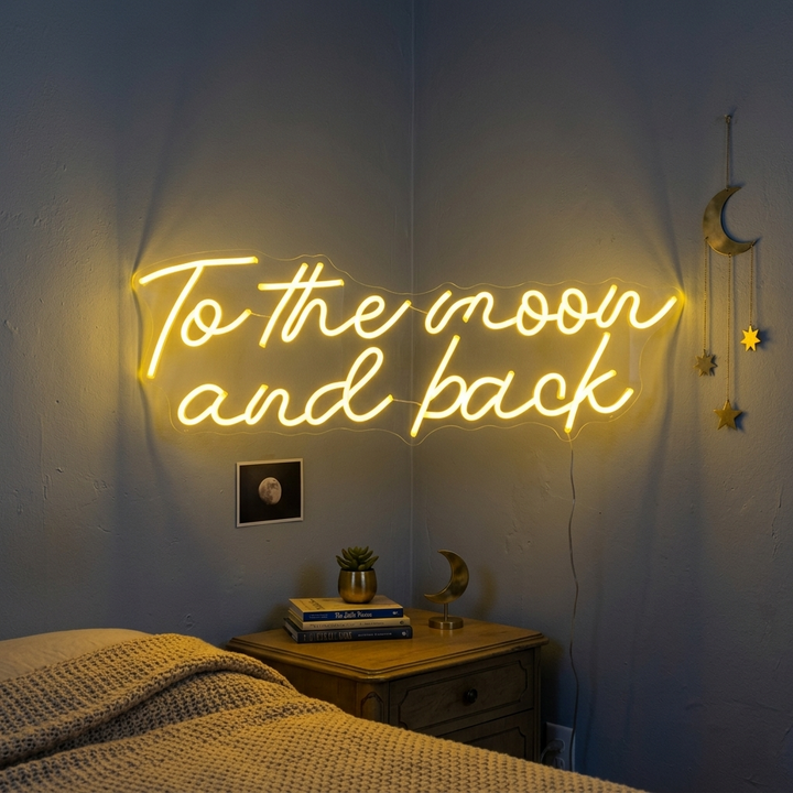 "To The Moon and Back" Neon Verlichting