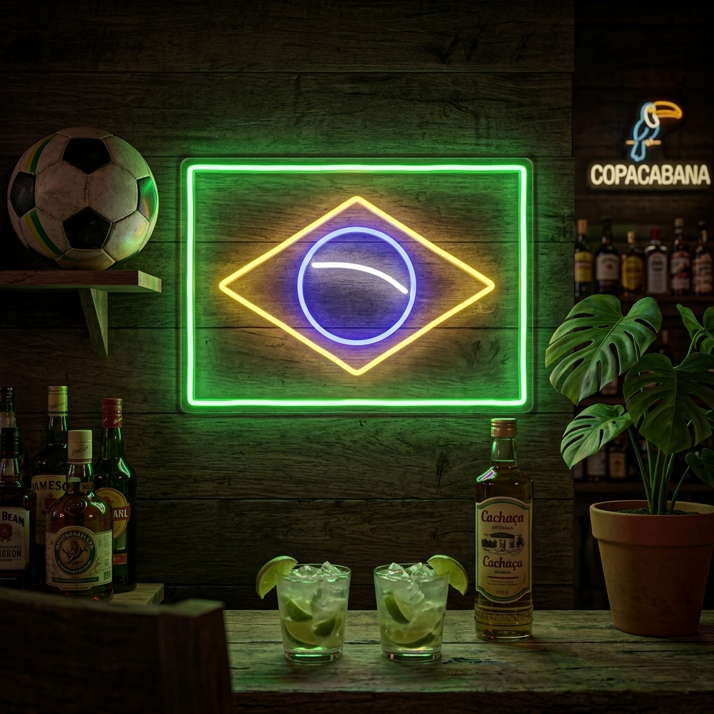 "Vlag Van Brazilië" Neon Verlichting