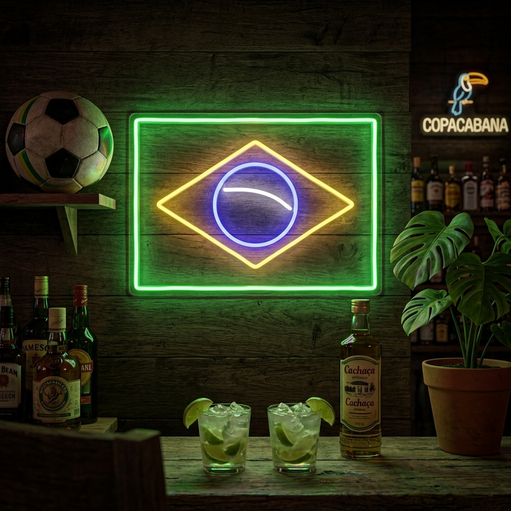 "Vlag Van Brazilië" Neon Verlichting