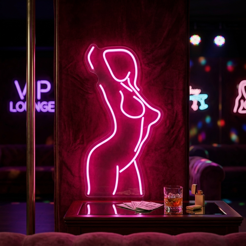 "Vrouw Dame Rug Meisje Lichaam" Neon Verlichting