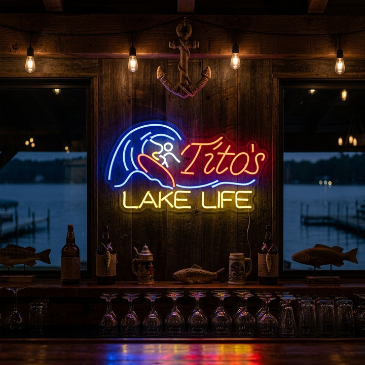 "Titos Lake Life Bierbar" Neon Verlichting