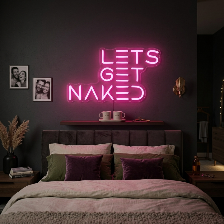 "Lets Get Naked Bathroom" Neon Verlichting