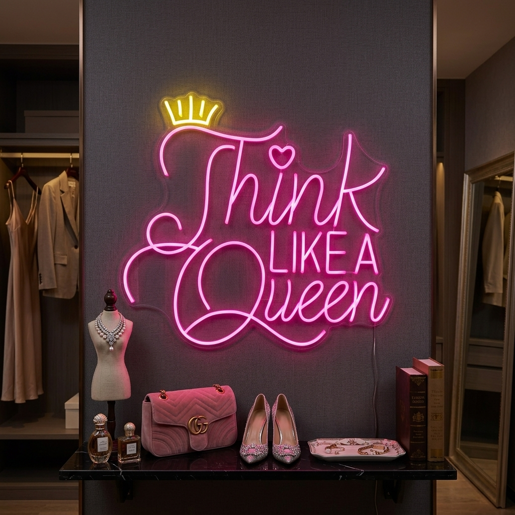 "Think Like A Queen" Neon Verlichting