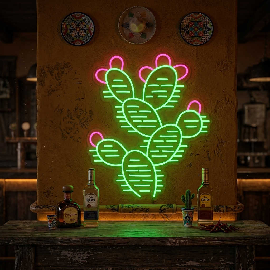 "Cactus Woestijnplanten" Neon Verlichting