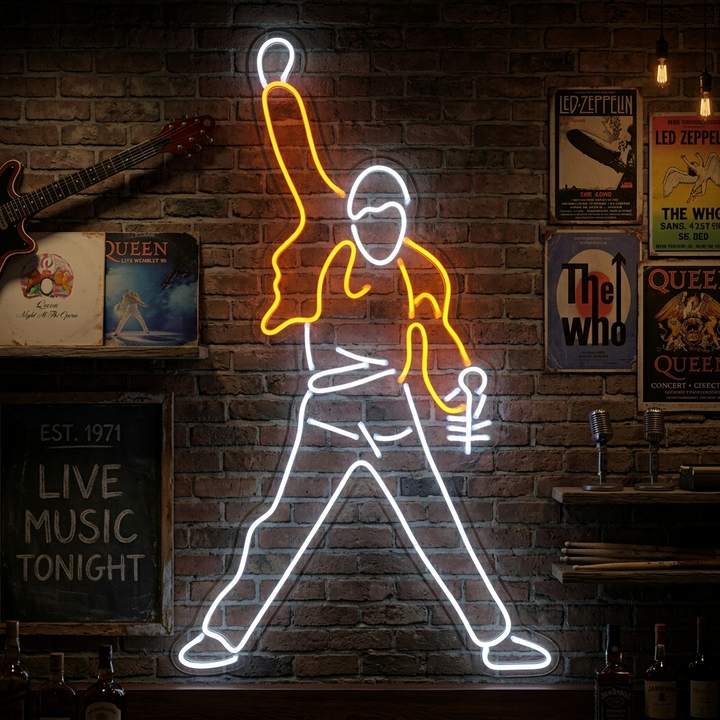 "Zingende Man Kunst Muziek" Neon Verlichting