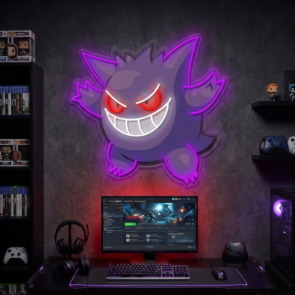 "Gengar, speldecor" UV-geprint LED-neonbord