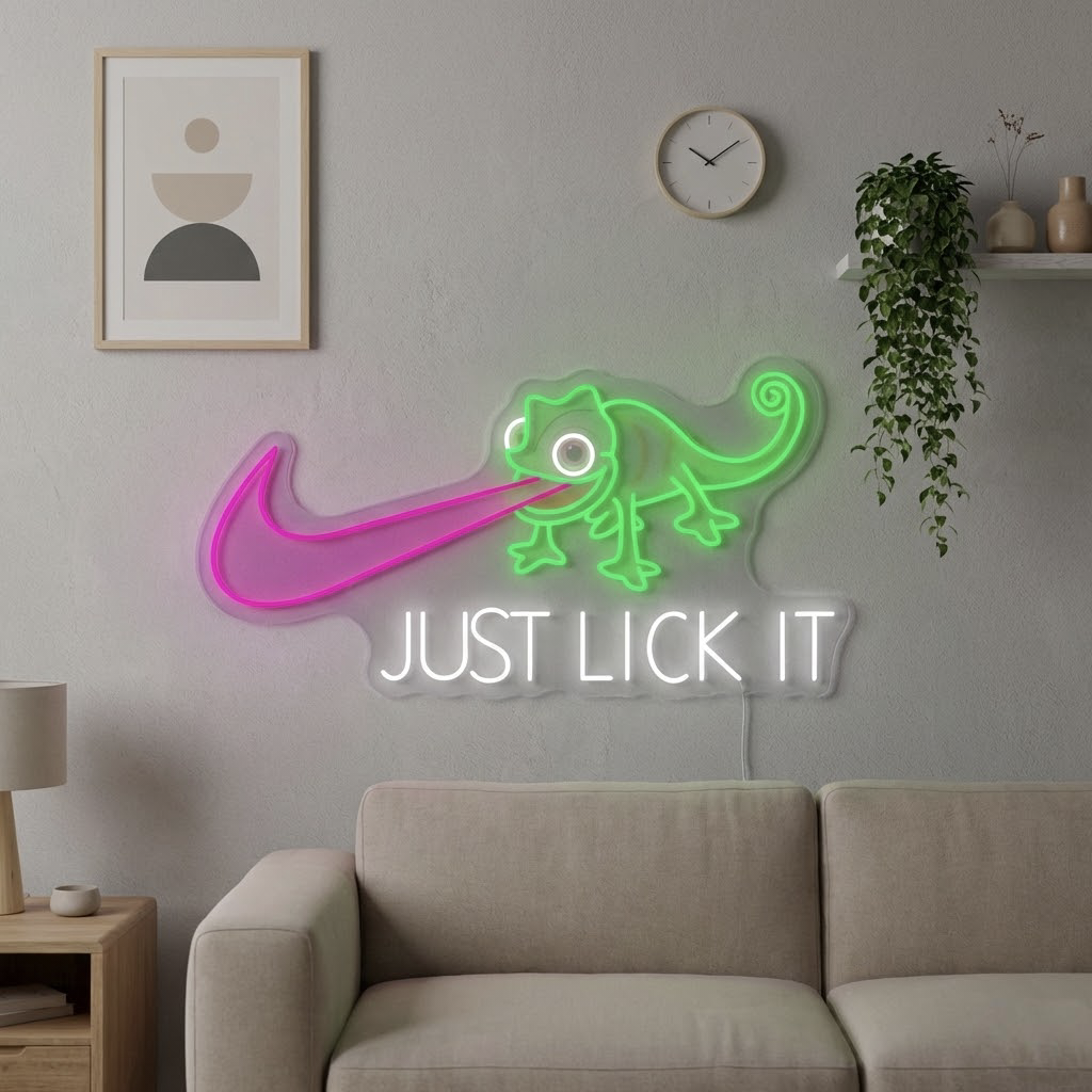 "Just Lick It" UV-geprint LED-neonbord