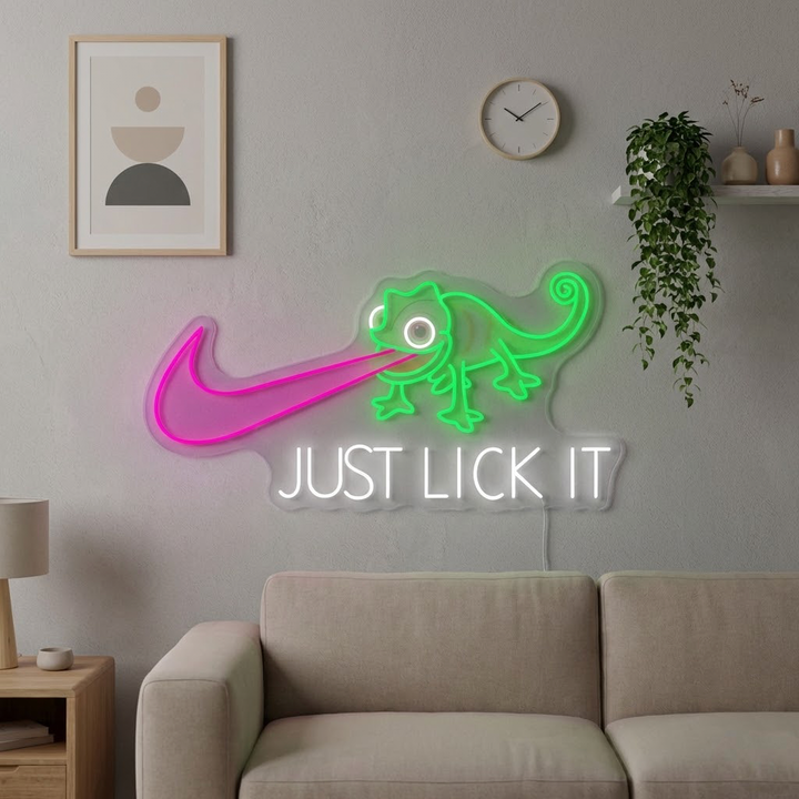 "Just Lick It" UV-geprint LED-neonbord