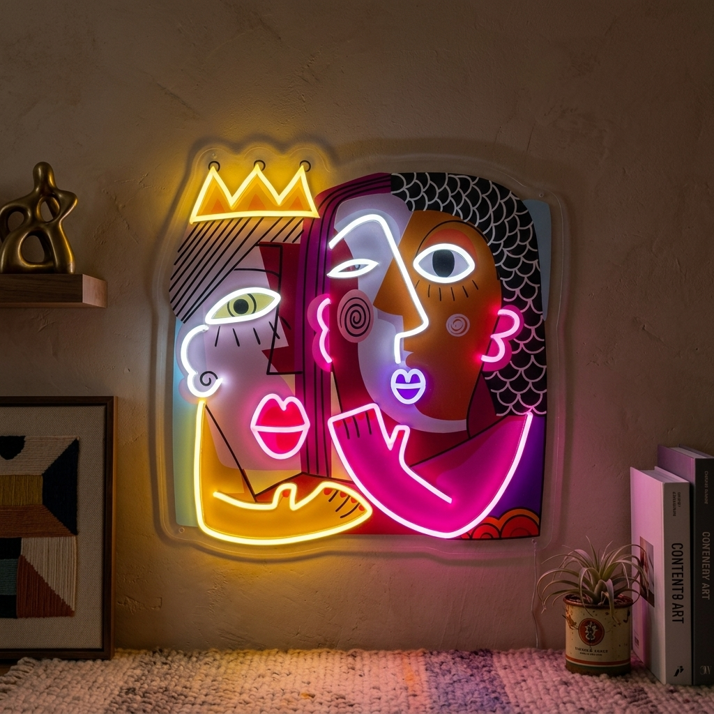 "Man en vrouw" UV-geprint LED-neonbord