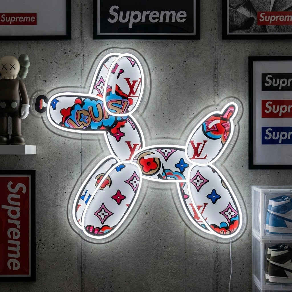 "Ballon Dog Luxe" UV-geprint LED-neonbord
