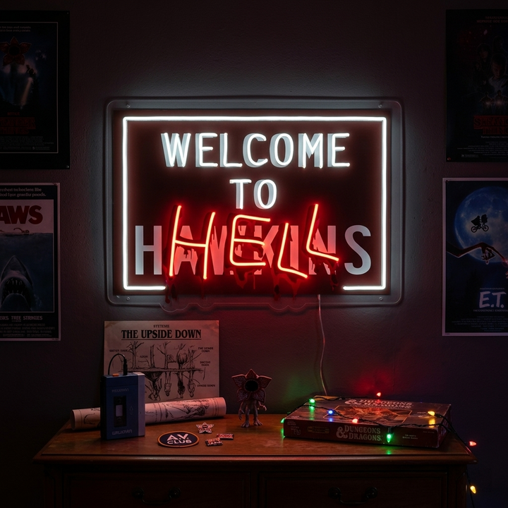 "Welcome To Hell" UV-geprint LED-neonbord