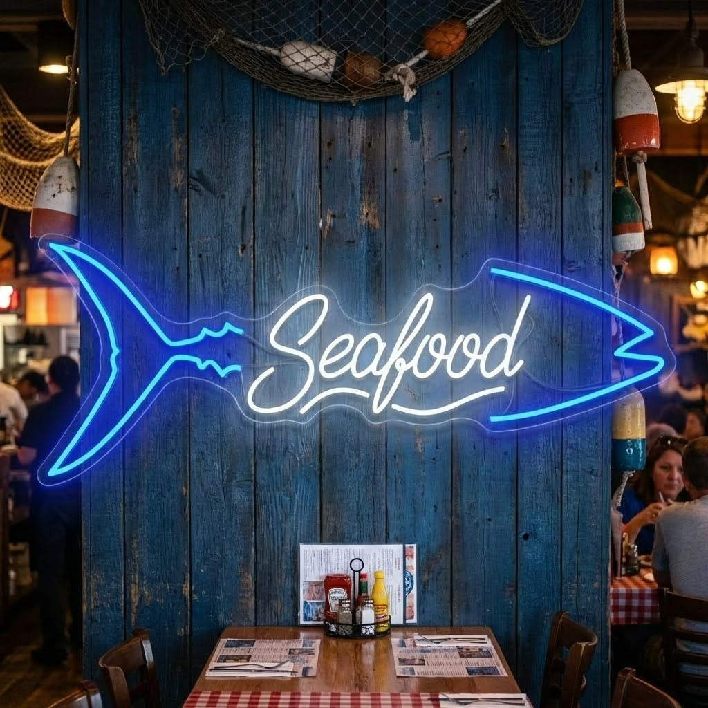 "Seafood" Neonbord