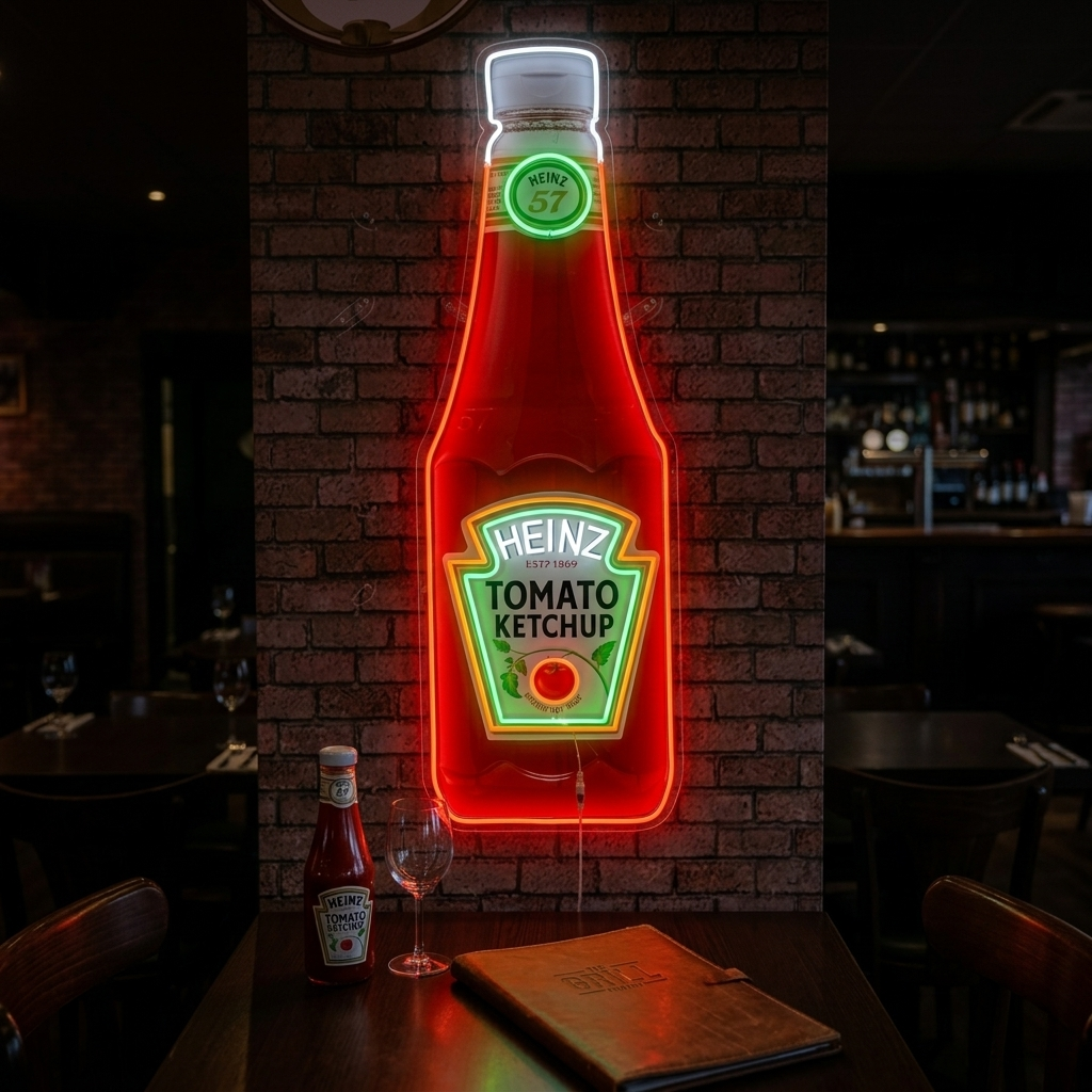 "Fles tomatenketchup" Neonbord