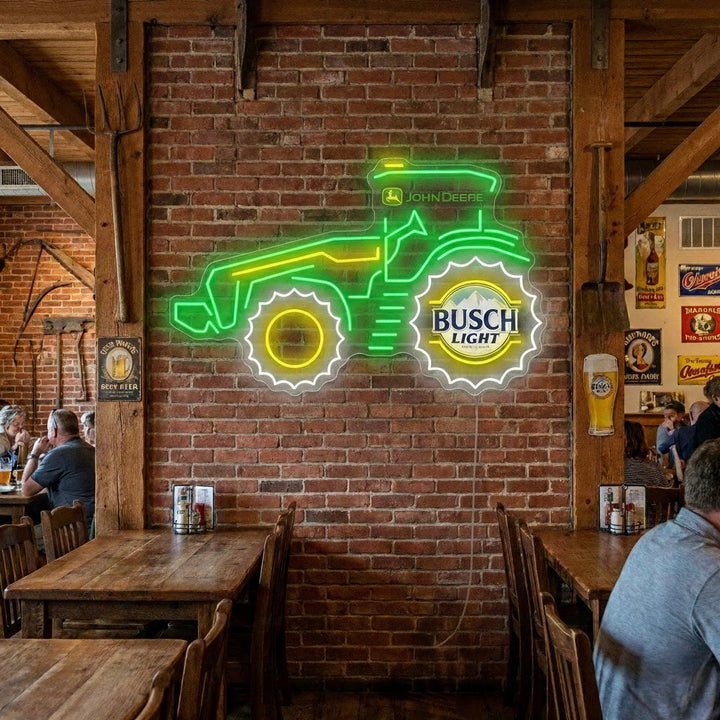 "Boer trekker en bier logo" Neonbord