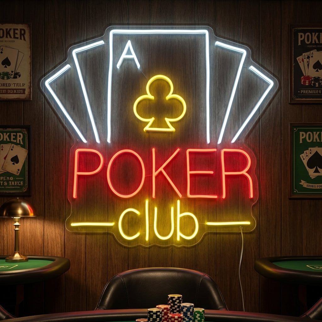 "Poker Club" Neonbord