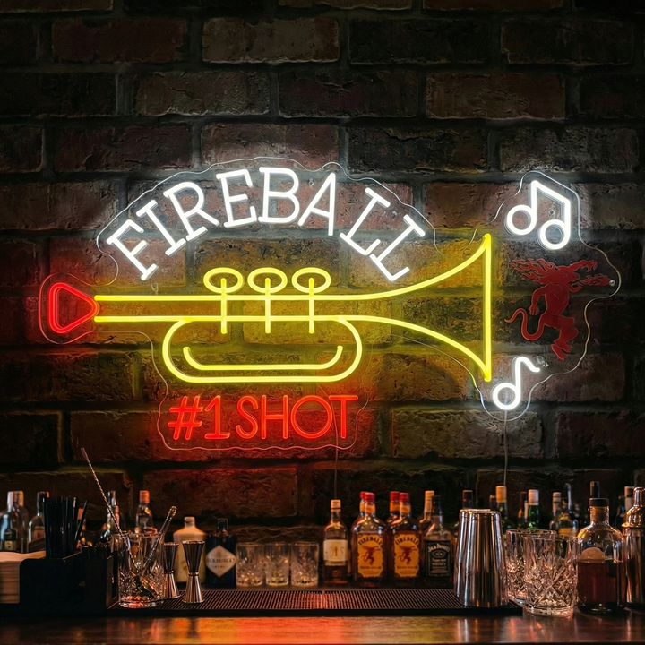 "Fireball #1 Shot Trompet" Neonbord