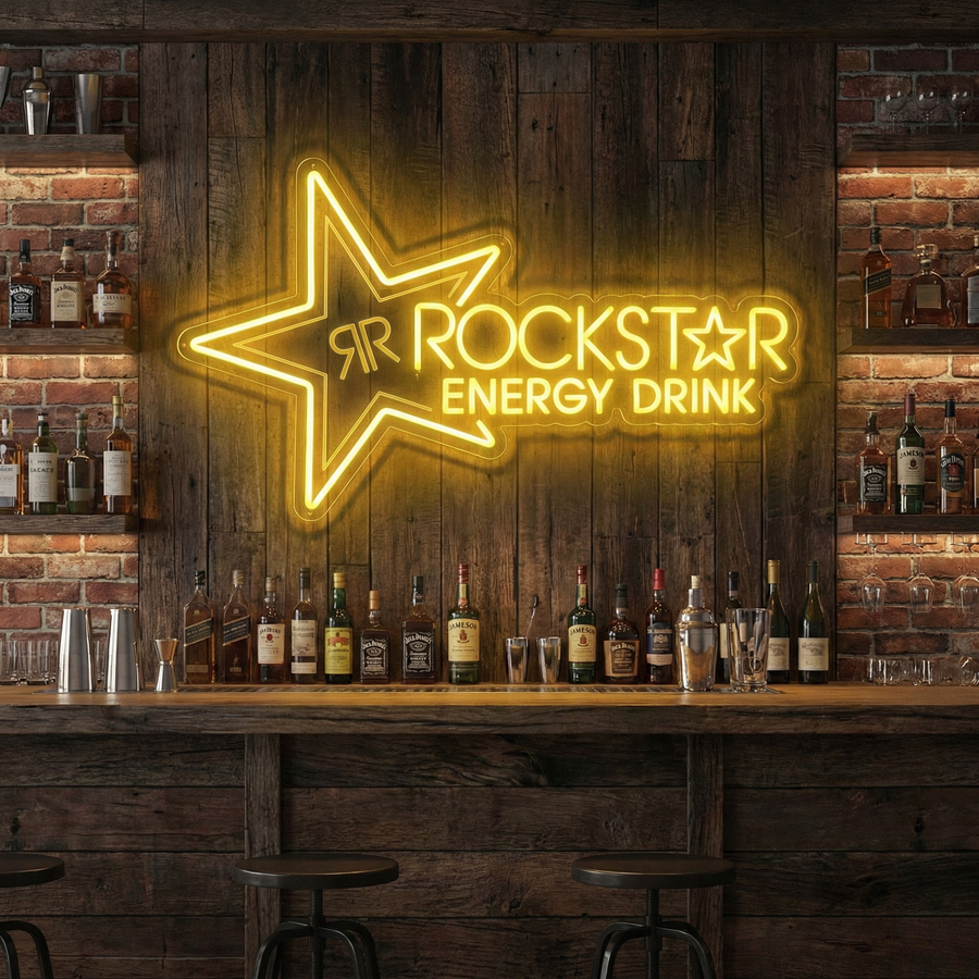 Rockstar Energy Drink ster logo neon