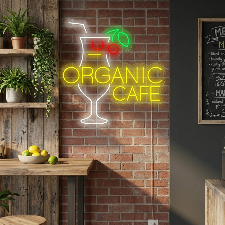 "Organic Cafe" Neonbord