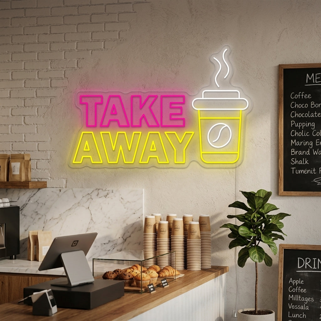 "Coffee Take Away" Neonbord