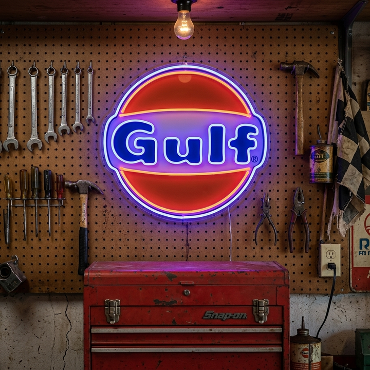 "Gulf Benzine" Neonbord