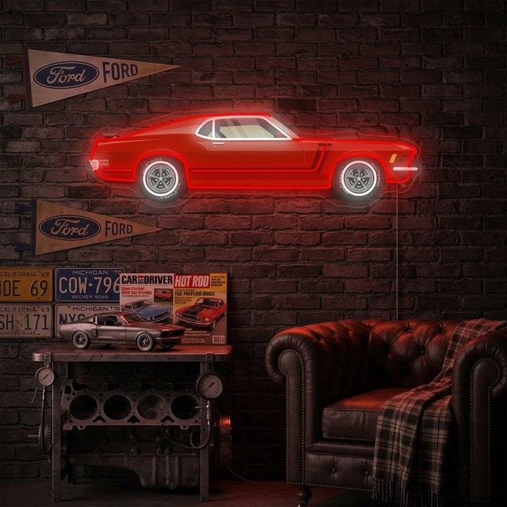 "Amerikaanse Muscle Car" Neonbord