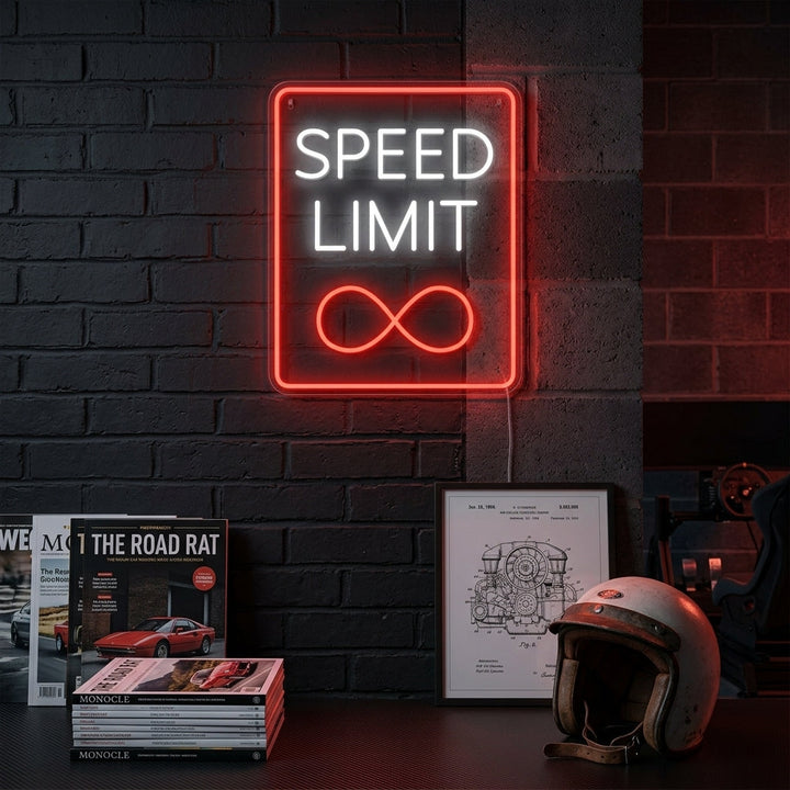"Speed Limit Infinity" Neonbord